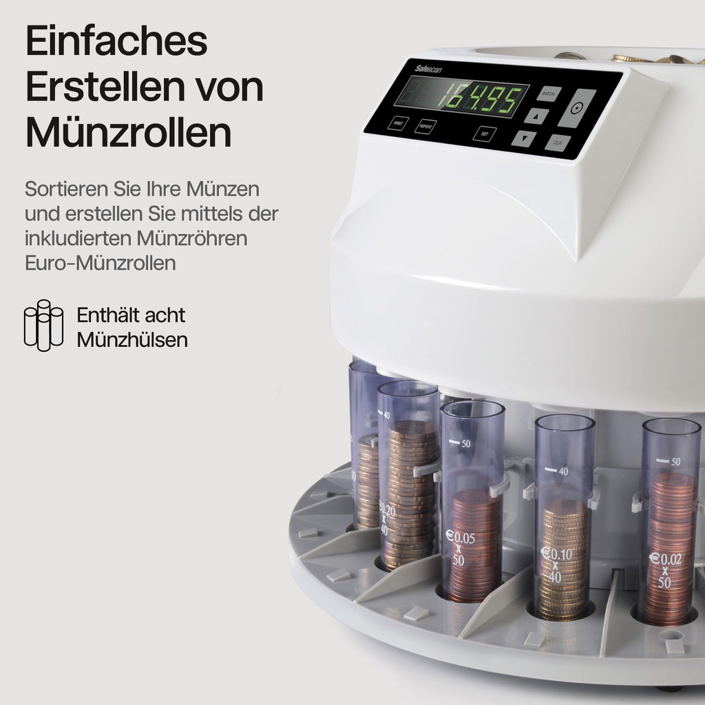 Präziser Münzzähler Geldzählmaschine 1250 mit Sortierfunktion und hoher Genauigkeit