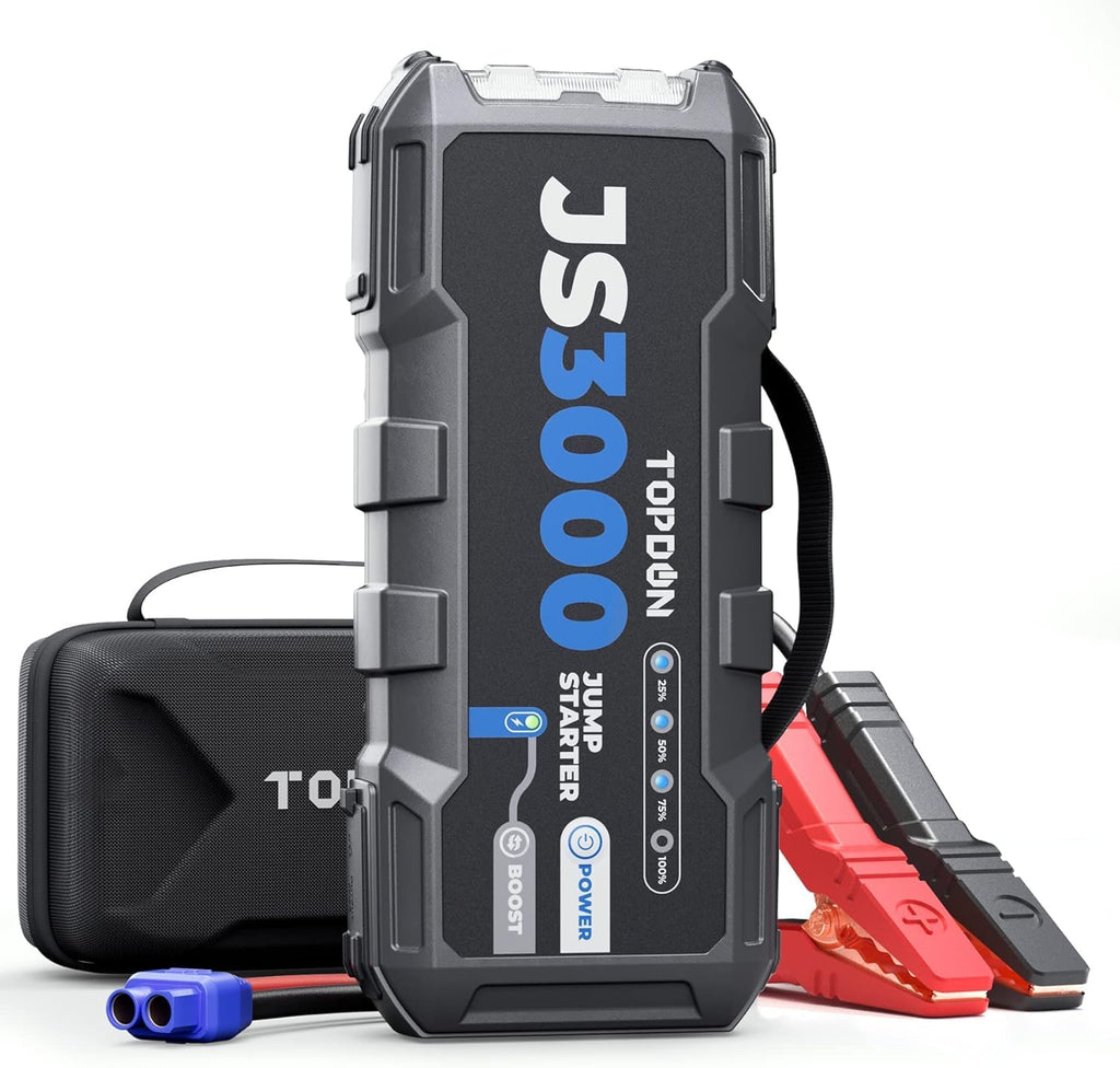 JS3000 Starthilfe Powerbank für Pkw mit 3000A Spitzenstrom für 9L Benzinmotoren und 7L Dieselmotoren