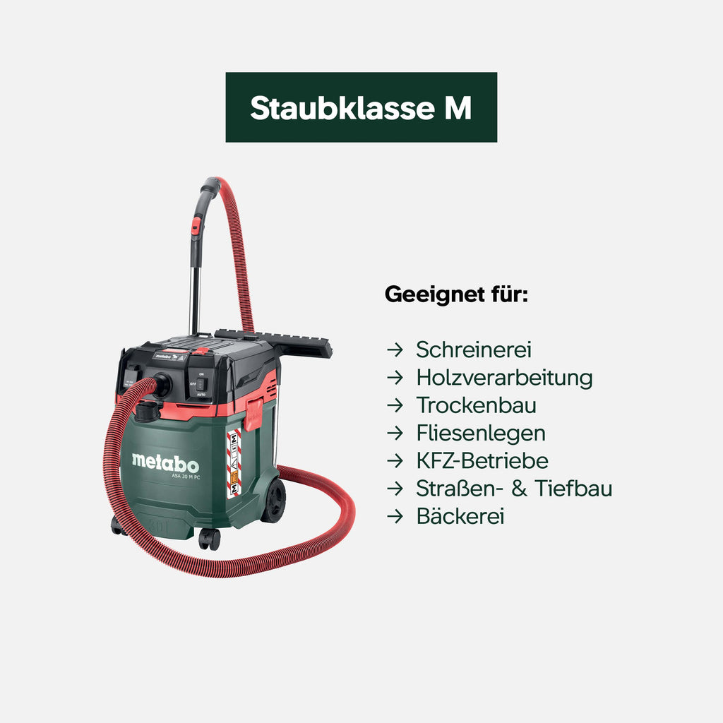 Allessauger ASA 30 M PC Kompakter Nass und Trockensauger mit 1200 W für Werkstatt Auto und Haushalt