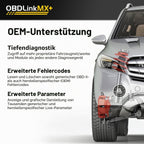 MX+ OBD2 Bluetooth Scanner for iPhone Android and Windows with Live Data and Check Engine Light Reset