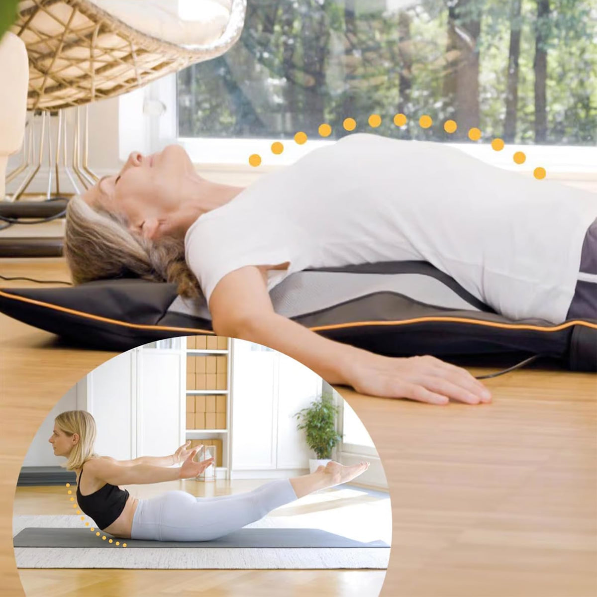 Air Stretch Ganzkörpermassagematte mit Wärmefunktion und yogainspirierter Dehnung für Schultern Rücken Nacken