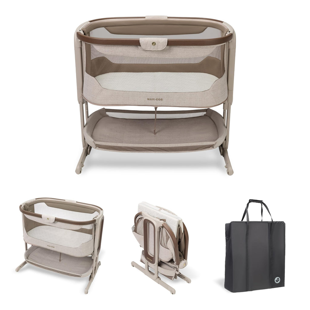 Iora Select Beistellbett faltbar schaukelnd CloudCore Matratze 5 Höhenstufen Elegance Truffle