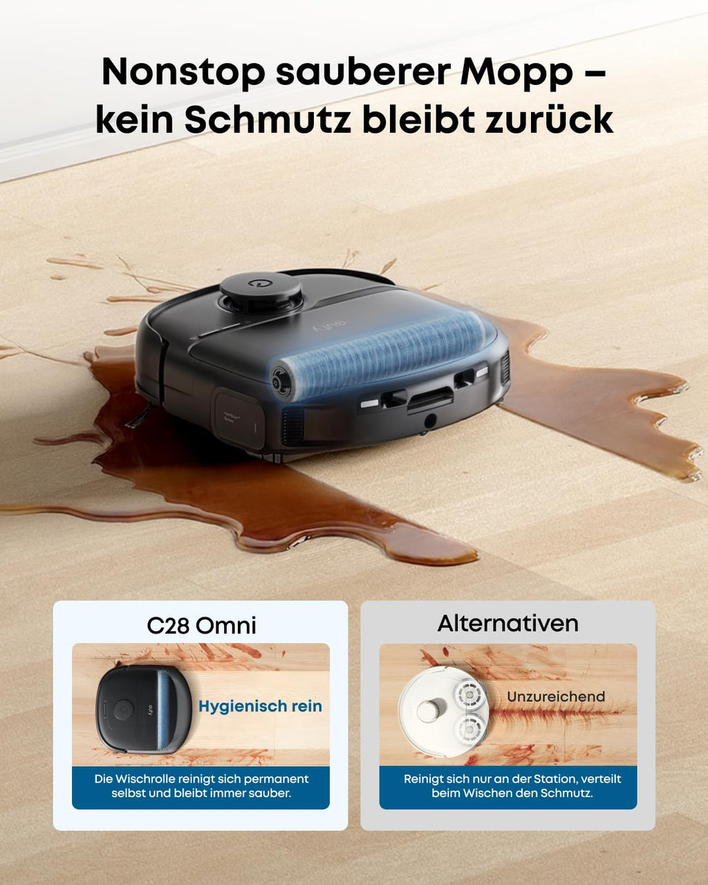 HydroJet C28 Set Saugroboter mit Wischfunktion für alle Böden mit Appsteuerung und Reinigungsmodi Neuheit 2026