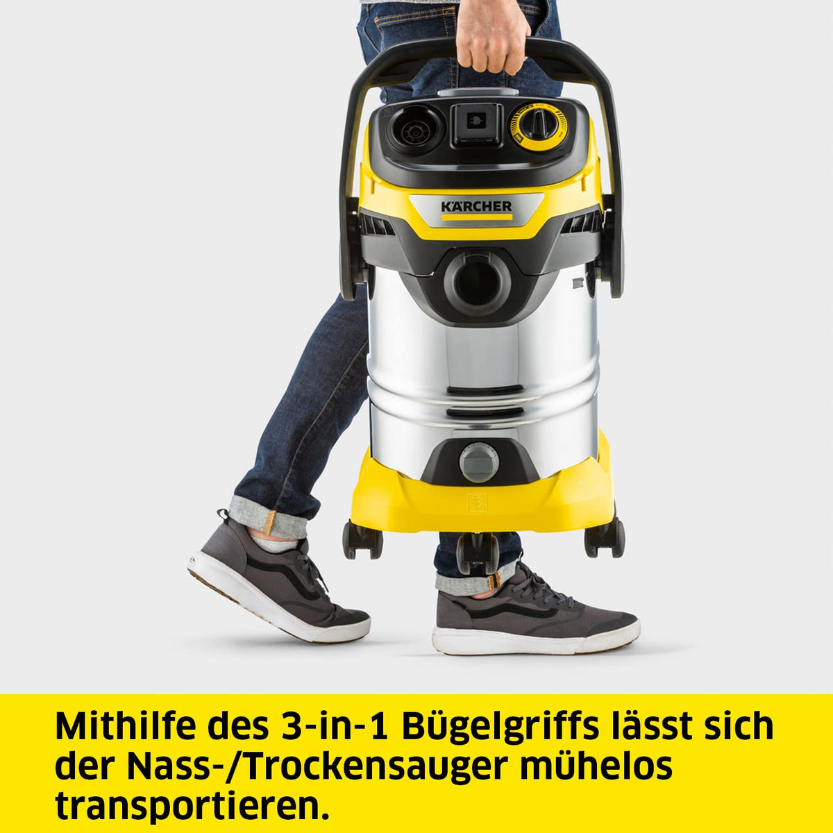 Nass-/Trockensauger WD 6 P S V-30/8/35/T für maximale Reichweite im Haushalt, in der Werkstatt und im Auto
