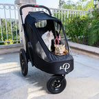 Breeze Große Hundebuggy Hundewagen mit Luftreifen wandelbar zum Fahrradanhänger für Hunde Schwarz 1 Stück