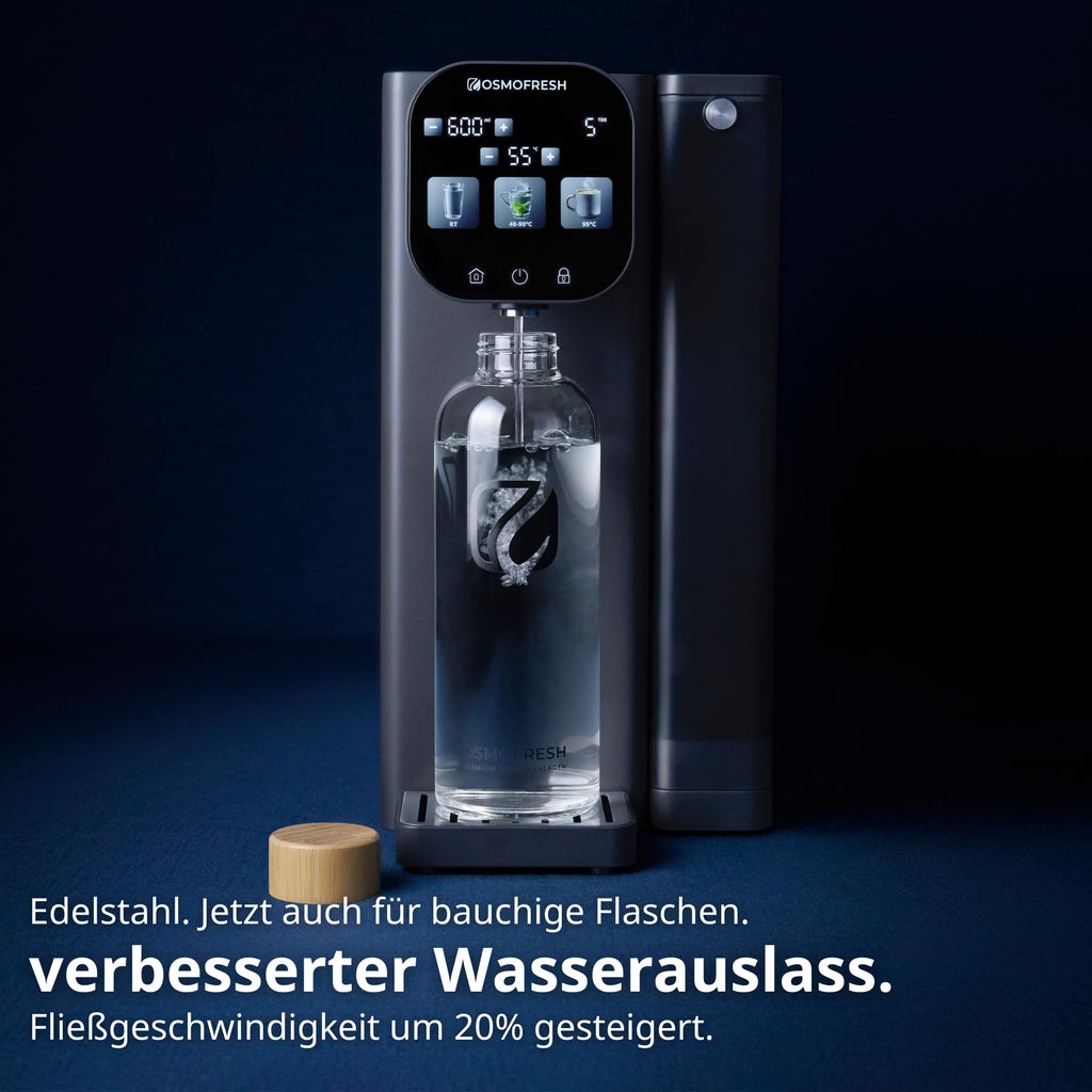 Auftisch Osmoseanlage Fusion Air, Heißwasserspender, Filter und Mineralien, 3fach UVC LED, ohne Installation