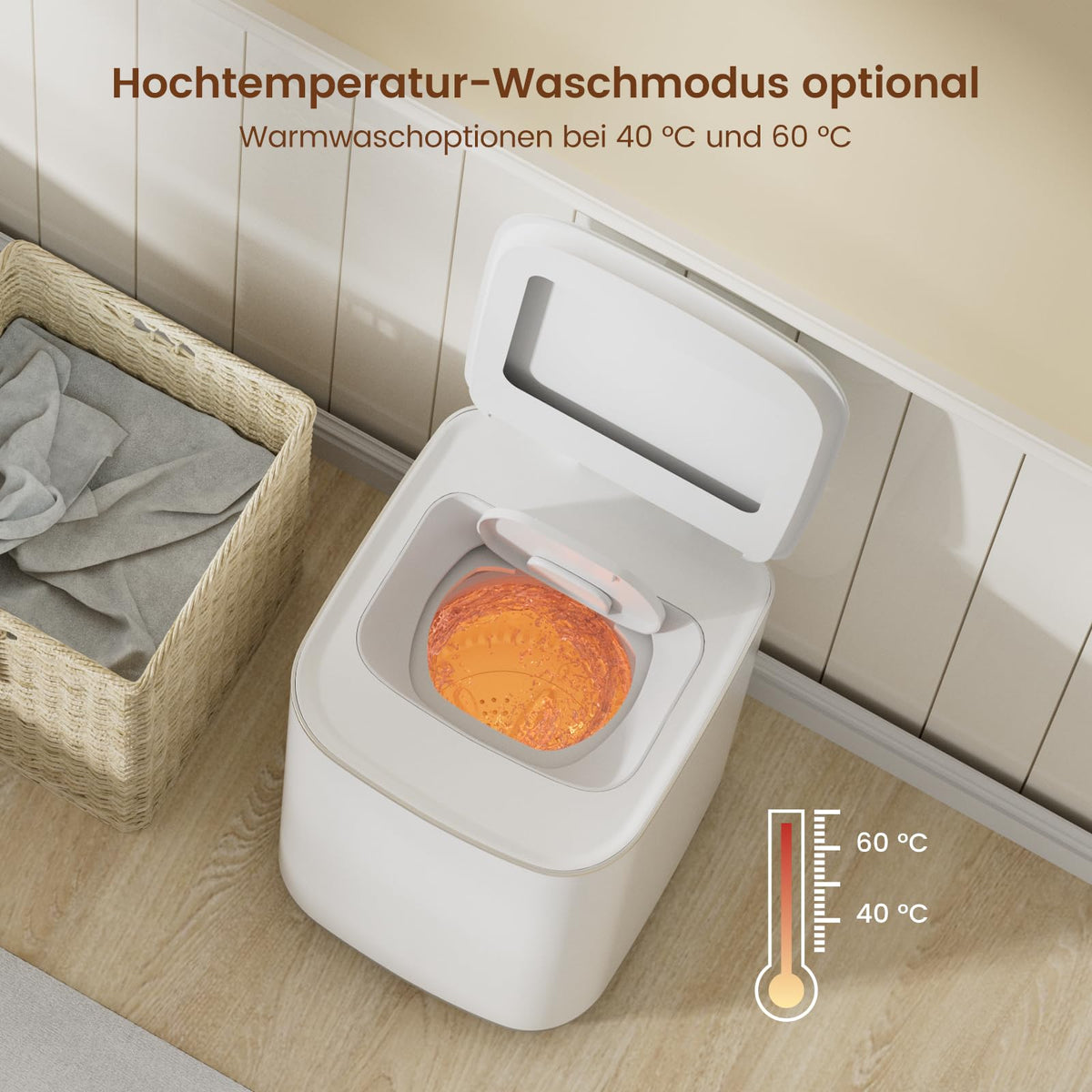Mini Waschmaschine 3 kg Fassungsvermögen kleine Waschmaschine Energieklasse A für kleine Haushalte