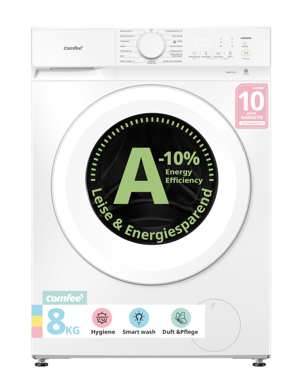 Frontlader Waschmaschine 8 kg Energieeffizienzklasse A 10 Prozent sparsamer weiß CF08EWP05W