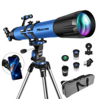 Astronomisches Refraktorteleskop 90mm Blende 800mm AZ Mount für Erwachsene und Kinder Anfänger mit Stativ