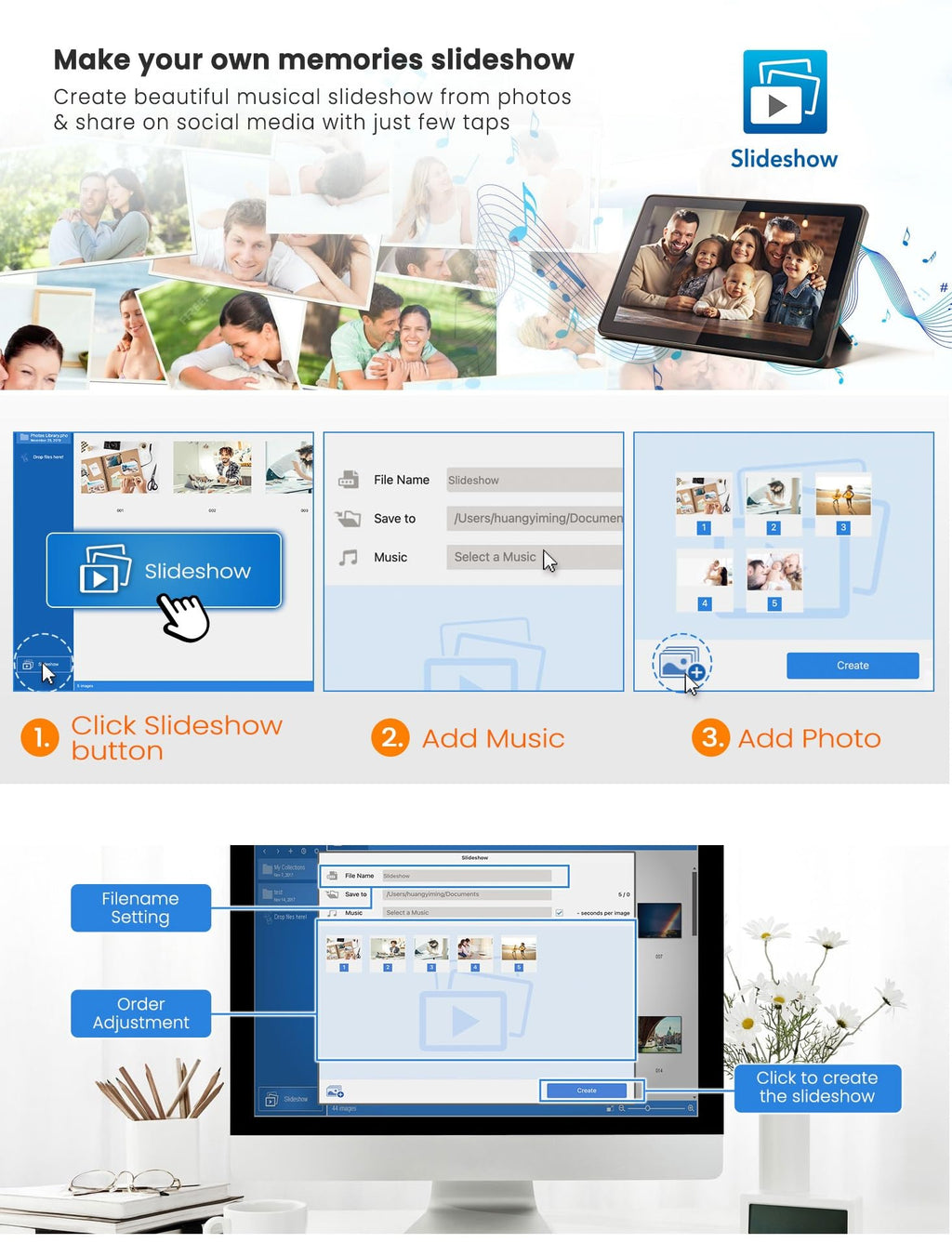 Foto Scanner ePhoto Z300, 4x6 Fotos in 2s, Autoausrichtung, CCD Sensor, für Mac & PC