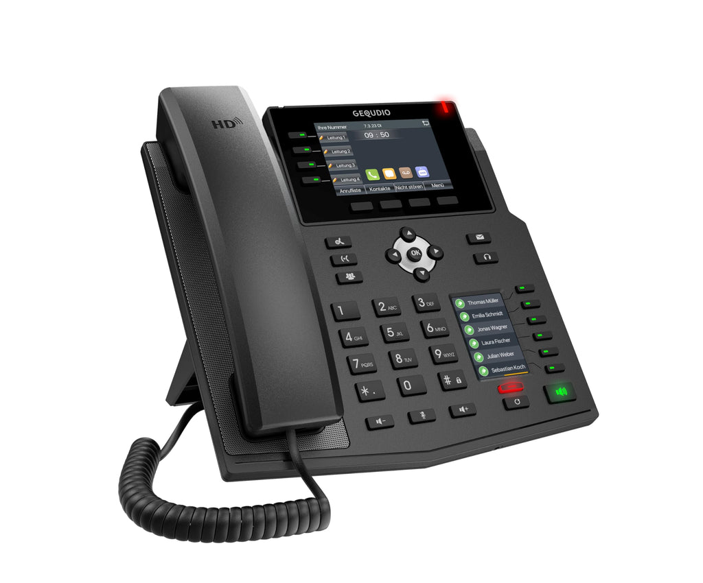 IP Telefon VoIP SIP GX5+ mit 2x Farbdisplay und Freisprechfunktion für FritzBox und Telekom