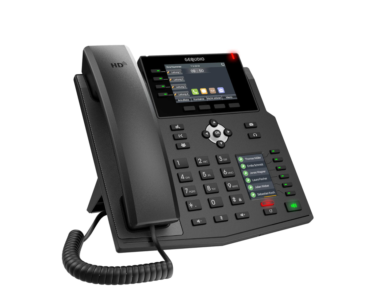 IP Telefon VoIP SIP GX5+ mit 2x Farbdisplay und Freisprechfunktion für FritzBox und Telekom