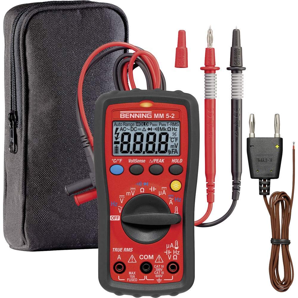 TRMS Digitalmultimeter MM 5-2, 044071, Rot Schwarz, vielseitiges Messgerät für Profis und Heimwerker