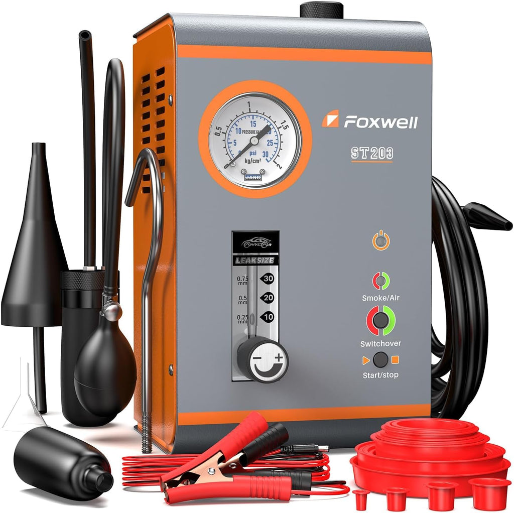 EVAP Nebelmaschine ST203 Kfz Lecksucher Dualmodus mit Druckanzeige und Durchflussanzeige Luftpumpe 16L/min 12V