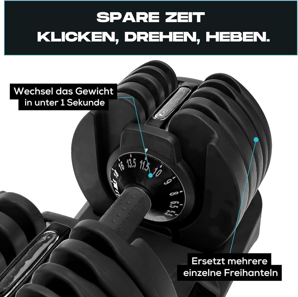 Verstellbare Hanteln 24 kg 2er Set 15 in 1 platzsparend für Krafttraining und Fitness zu Hause