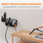 Grandstorm einziehbarer Staubsauger 10m knickfester Schlauch Wandmontage 6 Düsen Garage Fernbedienung Schwarz