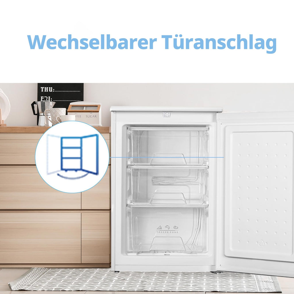 88 Liter Gefrierschrank kompakter Tiefkühlschrank freistehend für den Haushalt Energieeffizienzklasse D