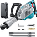 Abbruchhammer 1700W SDS Hex Stemmhammer 65 J Betonbrecher Antivibrationsgriff 2 Meißel Transportbox mit Rollen