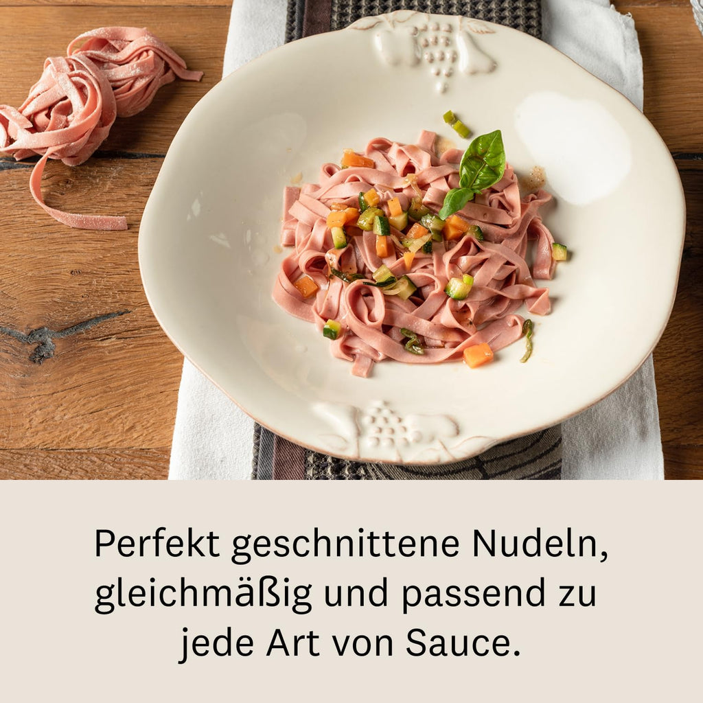 Elektrische Nudelmaschine Atlas 150 mit Atlasmotor für Pasta Lasagne Fettuccine Tagliolini aus Edelstahl