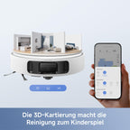 E40 Ultra Saugroboter mit Wischfunktion und selbstreinigender Station sowie ausfahrbarem Mopp