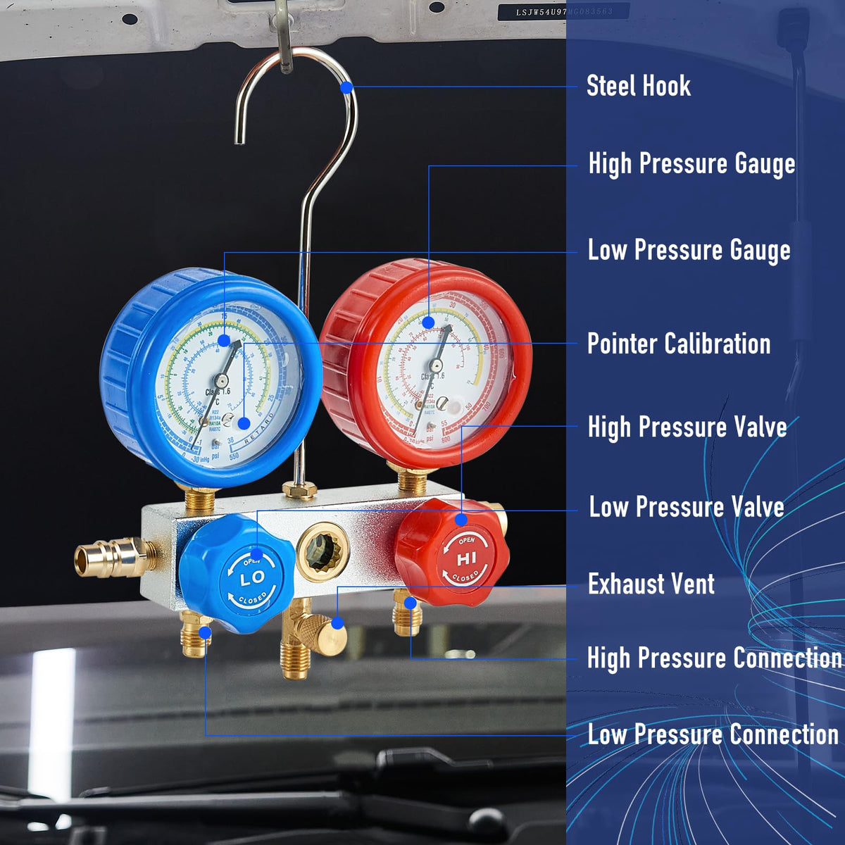 Vakuumpumpe Klimaanlage Befüllset für HVAC Auto AC Kältemittelaufladung ideal für R134A R410A R407C R22