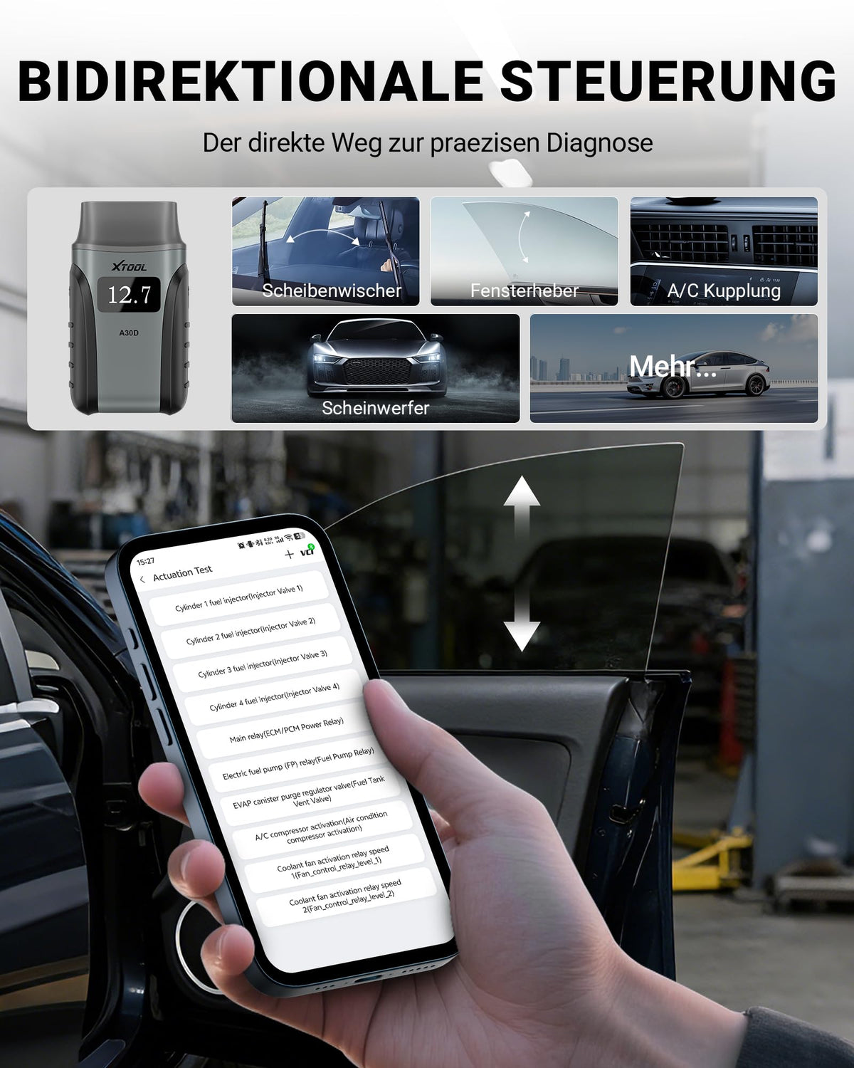 OBD2 Diagnosegerät A30M bidirektional kabellos KI 26+ Resets Öl ABS BMS DPF 8 PID Livedaten iOS Android CAN FD