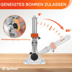 S04001 Bohrständer für Akkuschrauber Halbzoll Bohrfutter 0 bis 60 Grad Kugellager und Führungsstangen für Holz