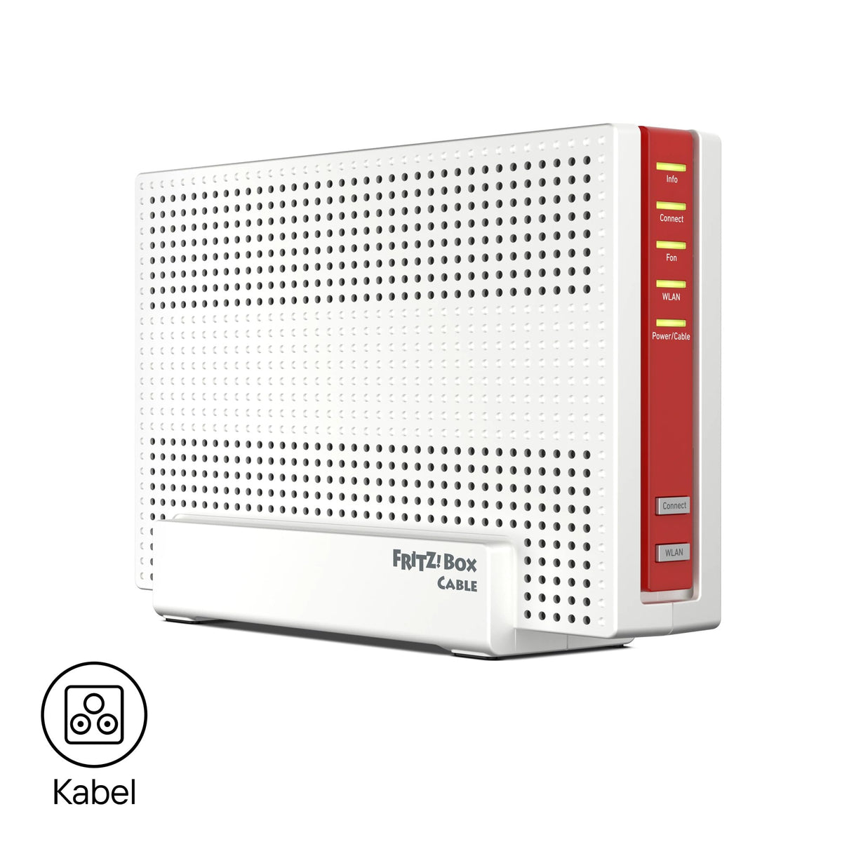 Kabelrouter 6690 mit DOCSIS 3.1 und WiFi 6, 4x Gigabit LAN, Mesh WLAN, DECT Telefon, weiß/rot