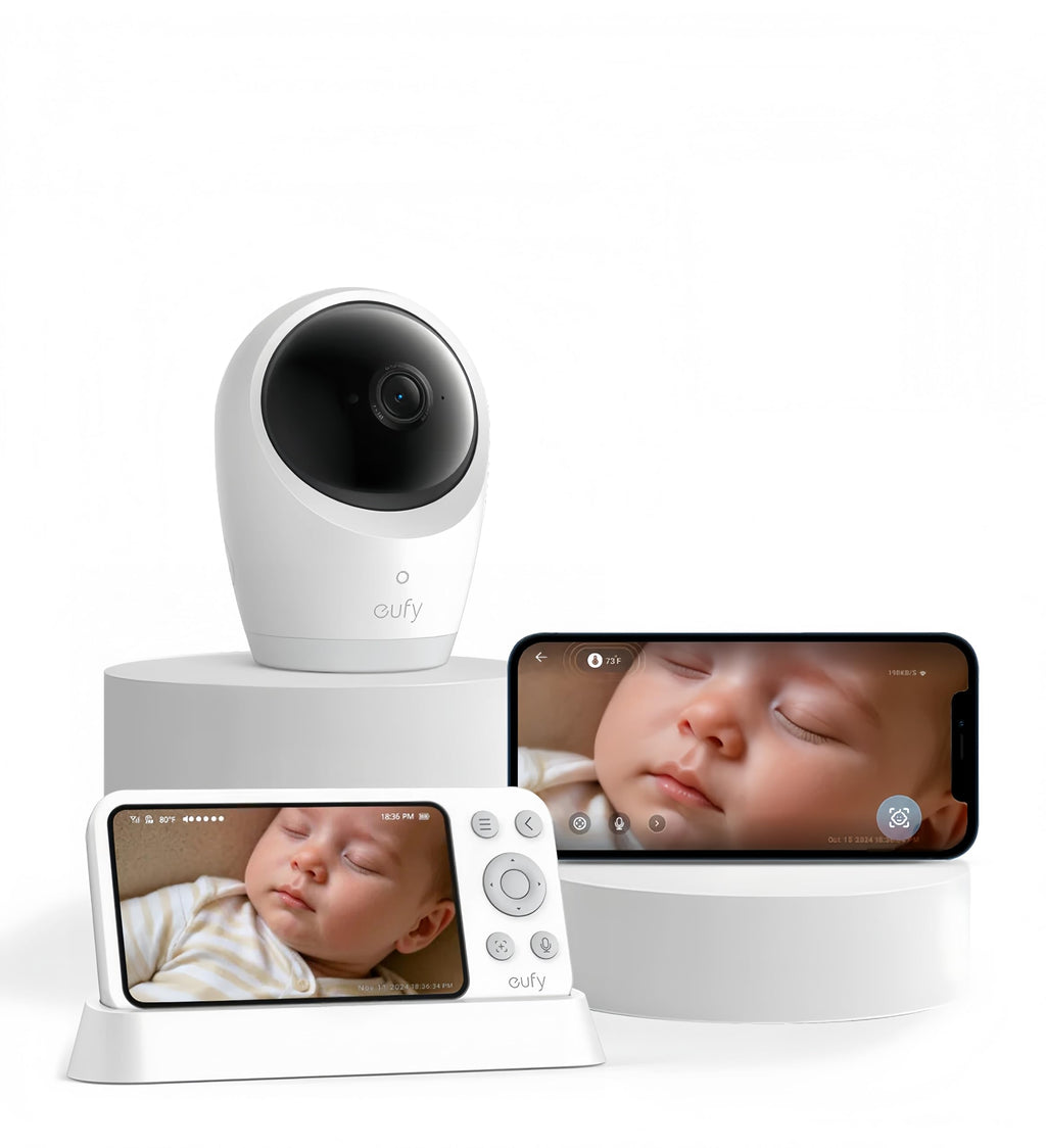 Babyphone mit Kamera E21 einsetzbar als Außenüberwachungskamera mit 4K UHD Auflösung und Videobabymonitor