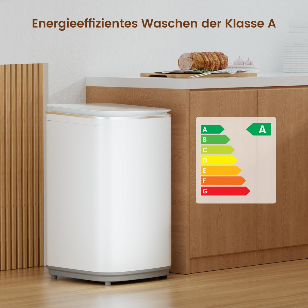 Mini Waschmaschine 3 kg Fassungsvermögen kleine Waschmaschine Energieklasse A für kleine Haushalte