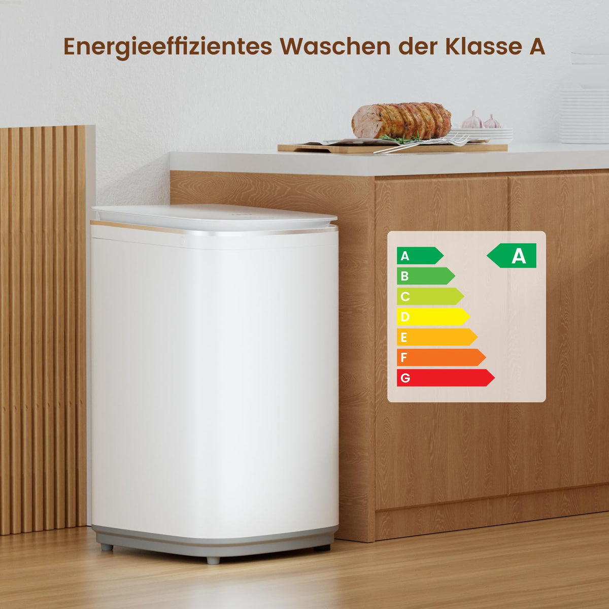 Mini Waschmaschine 3 kg Fassungsvermögen kleine Waschmaschine Energieklasse A für kleine Haushalte