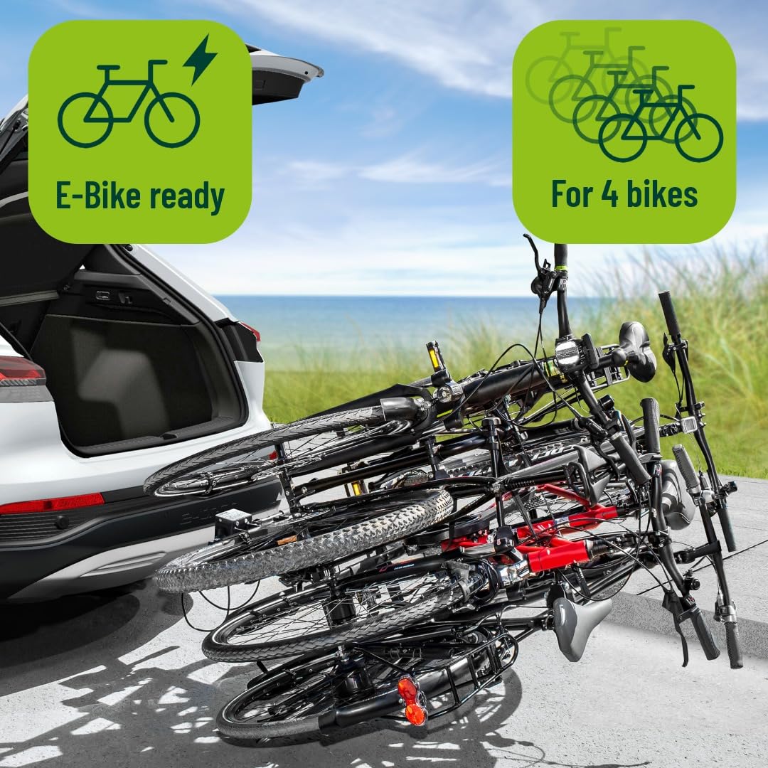 Fahrradträger 11556 für die Anhängerkupplung für 2 Fahrräder abklappbar mit Diebstahlsicherung