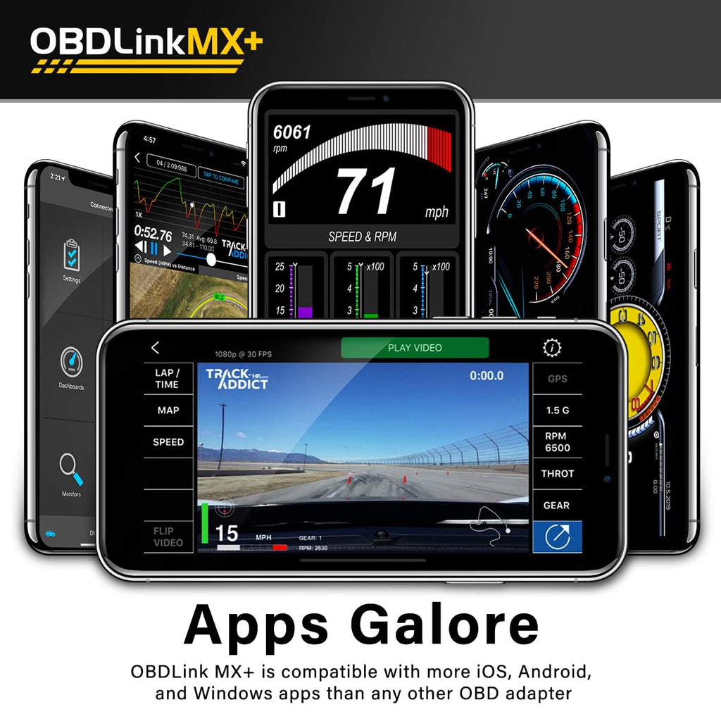 MX+ OBD2 Bluetooth Scanner for iPhone Android and Windows with Live Data and Check Engine Light Reset