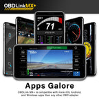 MX+ OBD2 Bluetooth Scanner for iPhone Android and Windows with Live Data and Check Engine Light Reset