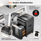Aktenvernichter mit automatischem Papiereinzug 200 Blatt Mikroschnitt P4 Sicherheitsstufe schwarz