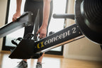 RowErg Rudergerät Modell D in Schwarz mit Standardbeinen und Luftwiderstand für das Heimtraining