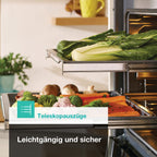 Einbauherdset Inox Glaskeramikkochfeld 77L Heißluft ExtraSteam EcoClean AirFry PizzaMode Energieklasse A
