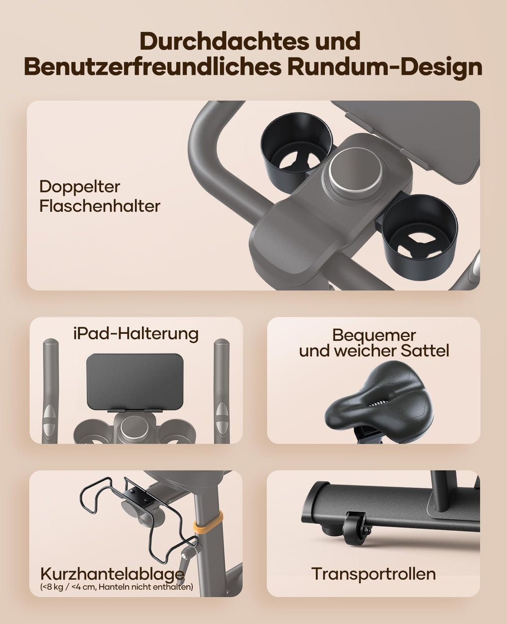 Heimtrainer Fahrrad Neu 2026 mit elektronischem LED Touchmonitor und 3 App Steuerung für Zuhause