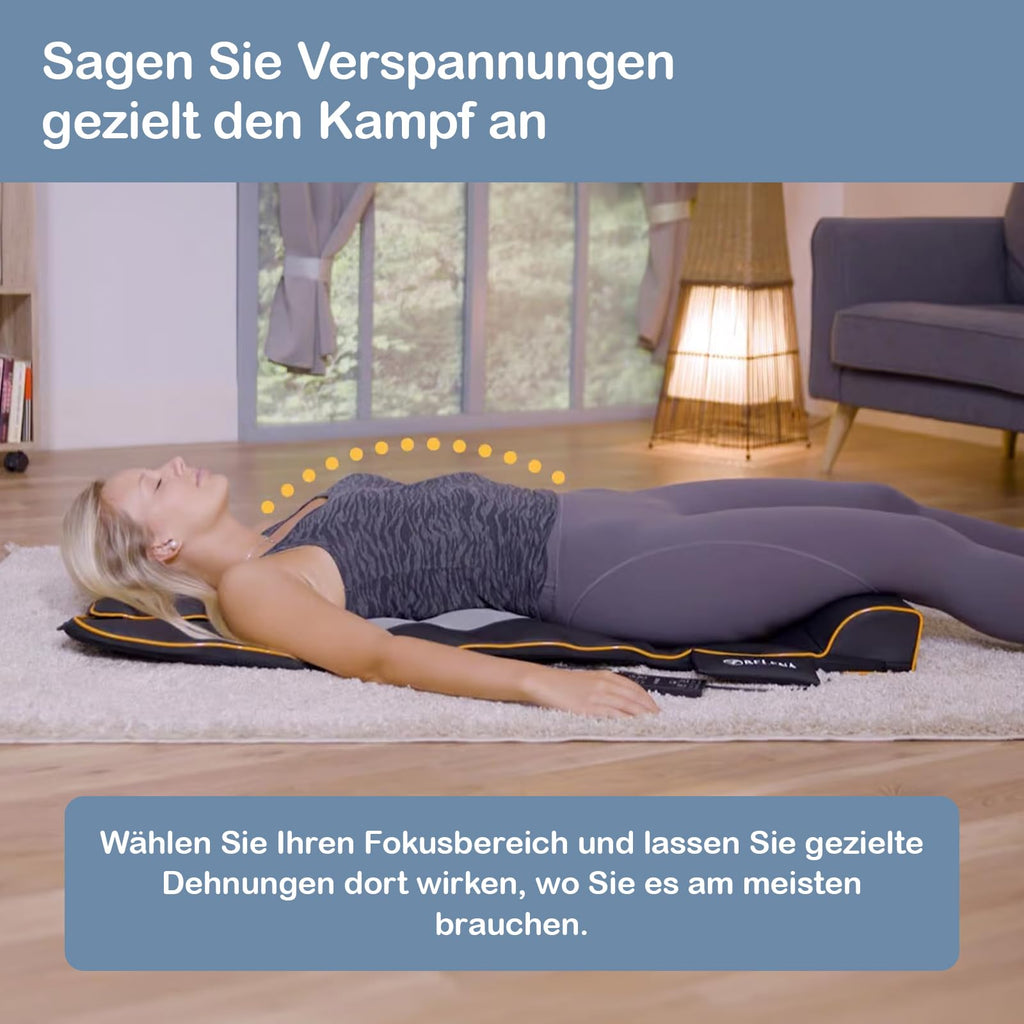 Air Stretch Ganzkörpermassagematte mit Wärmefunktion und yogainspirierter Dehnung für Schultern Rücken Nacken