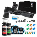 EVO Mini Akku Poliermaschine 25er Set Exzenter und Rotation Akkus Adapter Stützteller Pads Polituren Zubehör