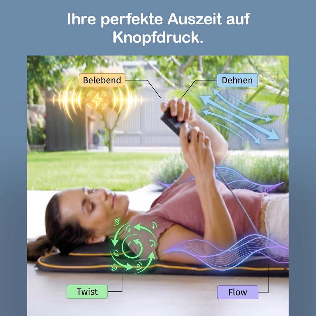 Air Stretch Ganzkörpermassagematte mit Wärmefunktion und yogainspirierter Dehnung für Schultern Rücken Nacken