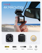 E1 Pro Dashcam mit 4K HDR STARVIS 2 Sensor und CPL Filter für Auto vorne als kompakte Mini Dashcam