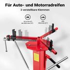Universelles Reifenmontiergerät 4 bis 21 Zoll für Achsen Ø 12 bis 25 mm, Stahl, manuelle Montage und Demontage