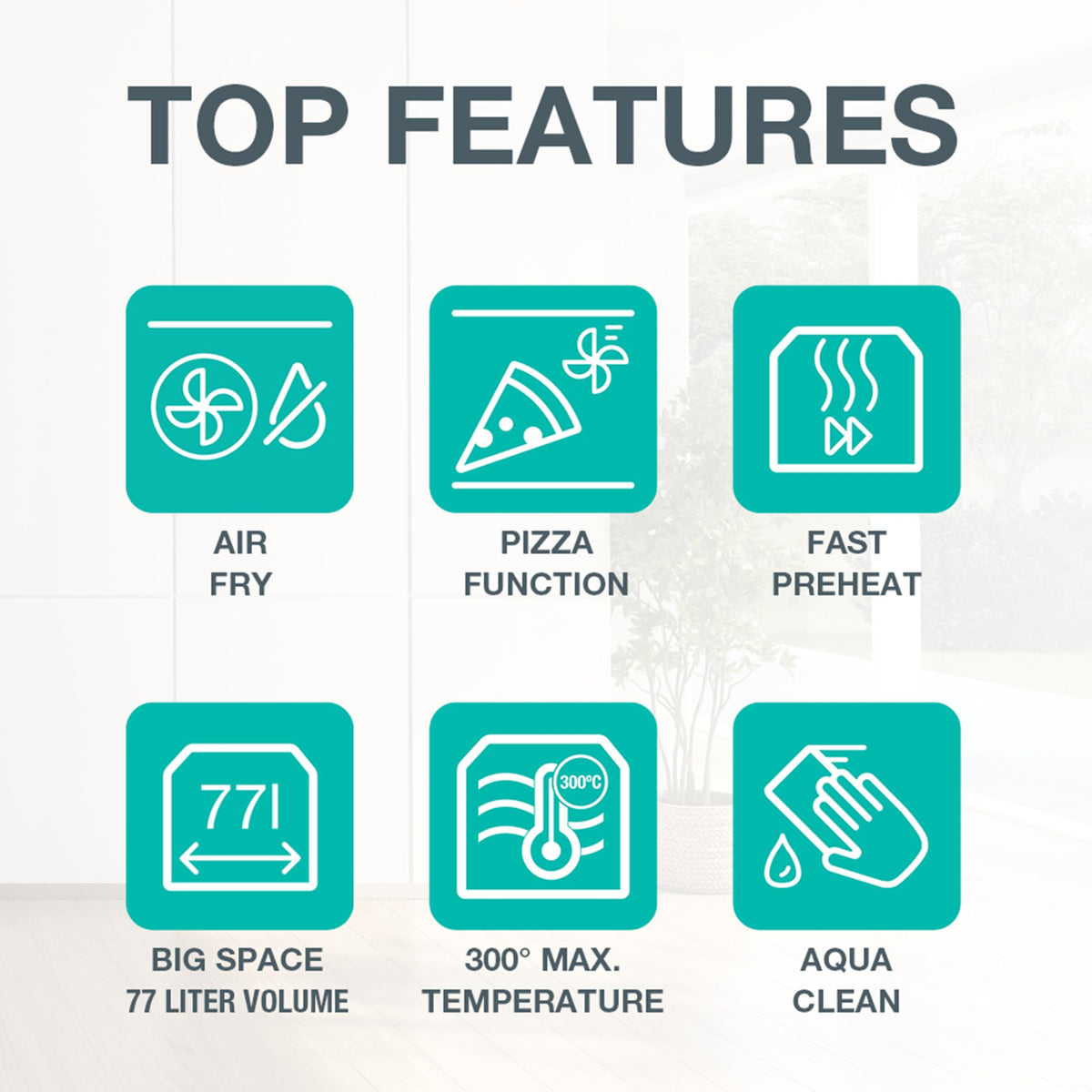 Einbauherdset Inox Glaskeramikkochfeld 77L Heißluft ExtraSteam EcoClean AirFry PizzaMode Energieklasse A