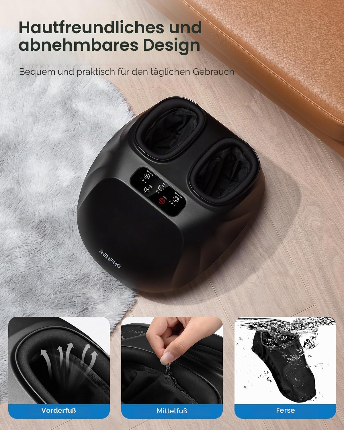 Elektrisches Fußmassagegerät mit Wärme im Großformat perfekt für die Fußpflege und Entspannung