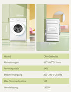 Frontlader Waschmaschine 8 kg Energieeffizienzklasse A 10 Prozent sparsamer weiß CF08EWP05W