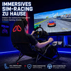 Faltbares Sim Racing Cockpit für Logitech MOZA Thrustmaster mit verstellbarem Sitz und Lenkradhalterung