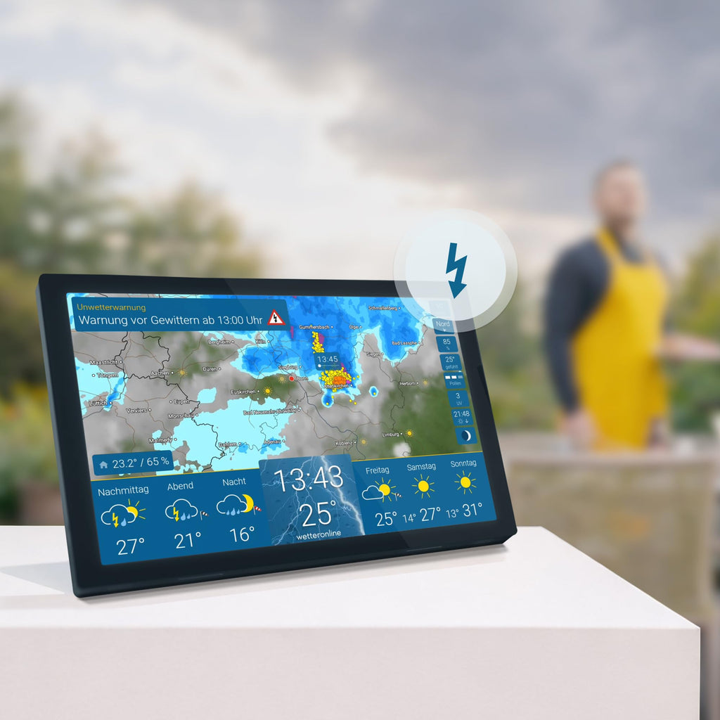 WLAN Wetterstation home 4 mit WetterRadar HD Farbdisplay RegenRadar Unwetterwarnungen 14 Tage Wettervorhersage