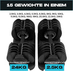 Verstellbare Hanteln 24 kg 2er Set 15 in 1 platzsparend für Krafttraining und Fitness zu Hause