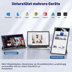 15.6” 1080P FHD Triple Laptop Monitor Erweiterung, Um 235° Drehbarer, Abnehmbarer Dreifach-Bildschirm für 13-17,3” Laptops